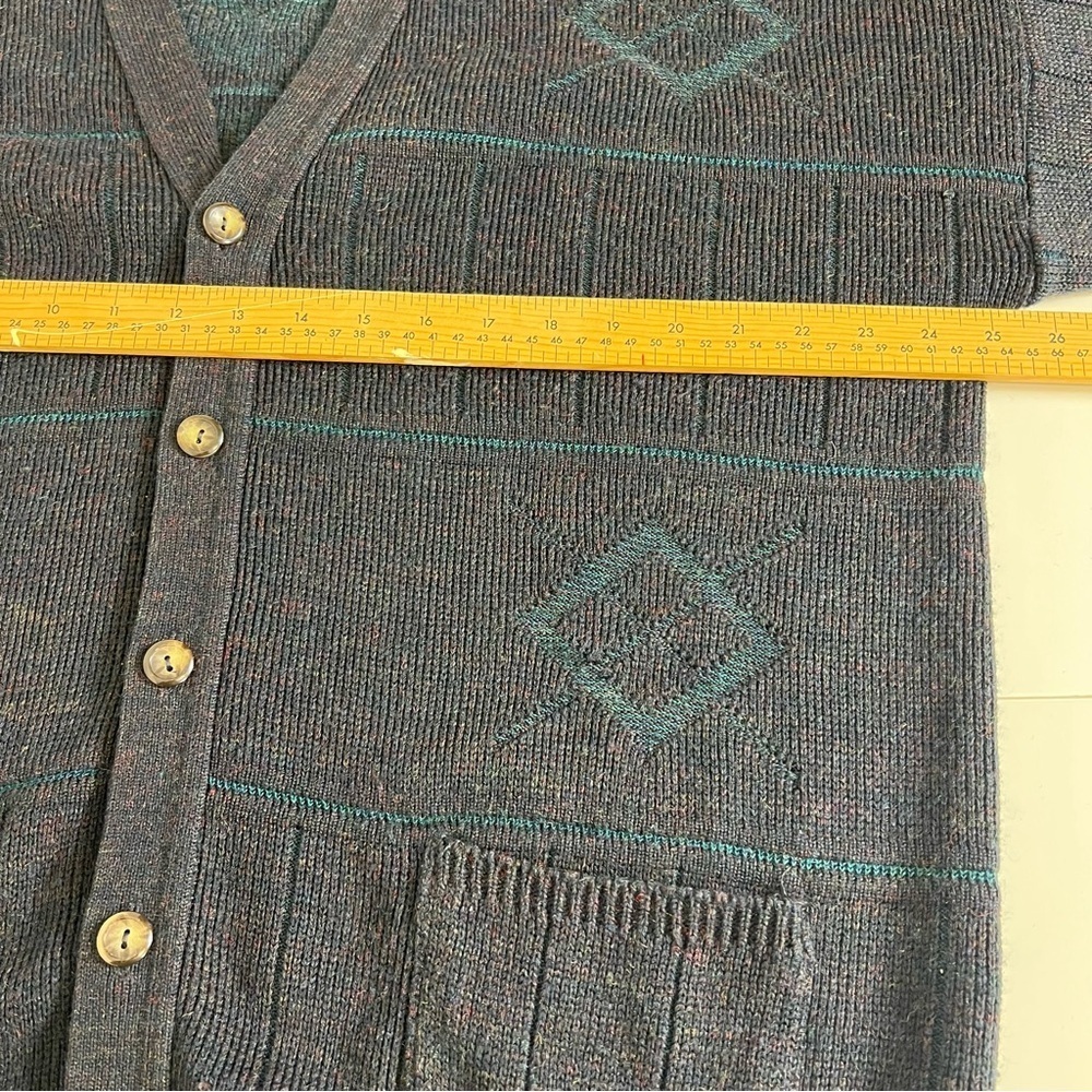Vintage 1994 St Michael from Marks & Spencer Bluish Purple/Teal Cardigan Sweater - Picture 9 of 11